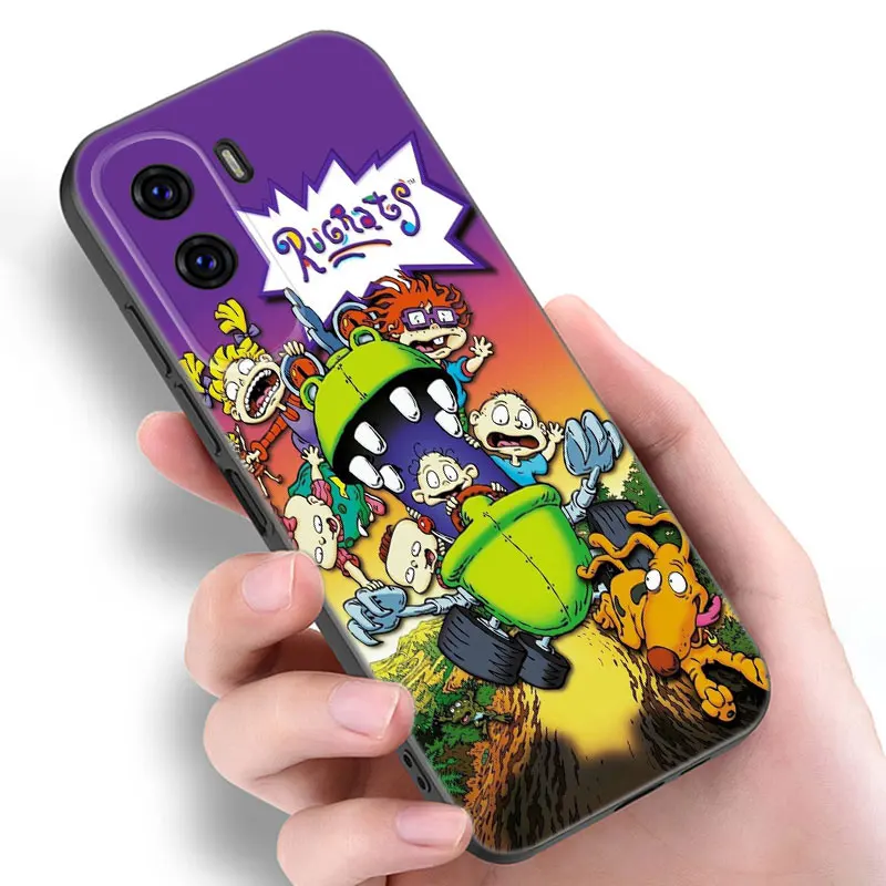 Cartoon R-Rugrats Black Phone Case For Huawei Honor 70 90 Lite X40 GT X50 i X5 + X6A X6S X7A X8A X8B X6 X7 X8 X9 4G X9A X9B 5G