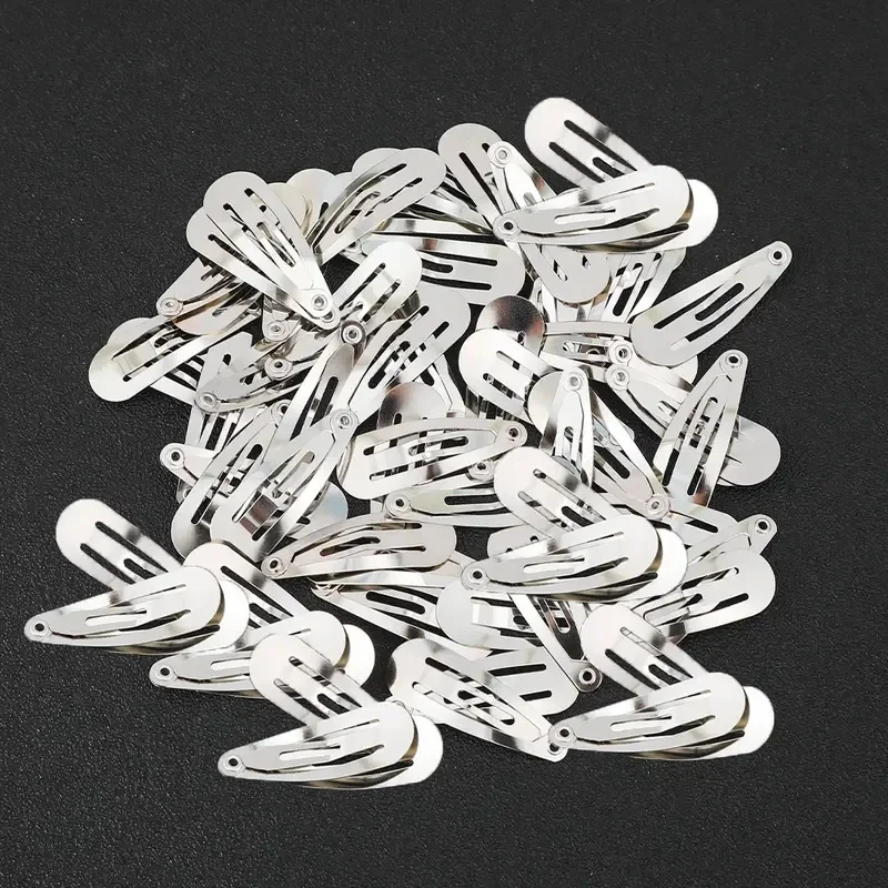 5/50pcs Y2K Metal BB Hair Clips Silver DIY Water Drop Shaped Hairpins Barrettes Punk Ins Girls Basic Headdress Making Hair Tools