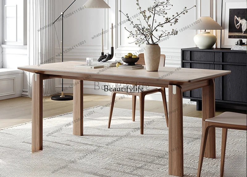 

pg45Сланцевый обеденный стол из массива дерева. Современный простой прямоугольный обеденный стол высокого класса из орехового дерева.