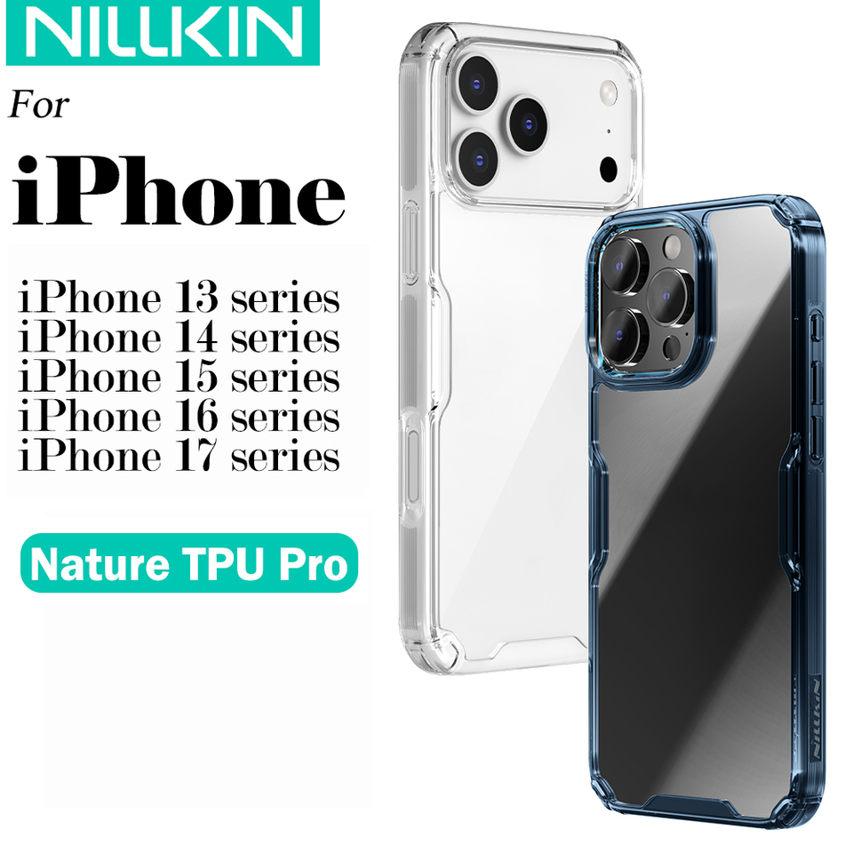  Nillkin for iPhone 17 Pro Max 16 Pro Max 15 Pro  14 13 iPhone series TPU+PC Silicone Soft Transparent Phone Back Cover 