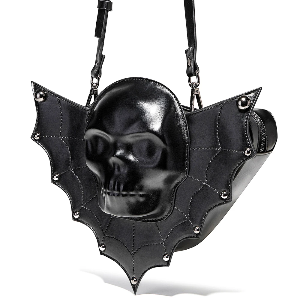 Woman's Punk Handbags PU Leather Skull Design Shoulder Bags Large Capacity Hallowmas Party Steampunk Bag Lady Crossbody Bags