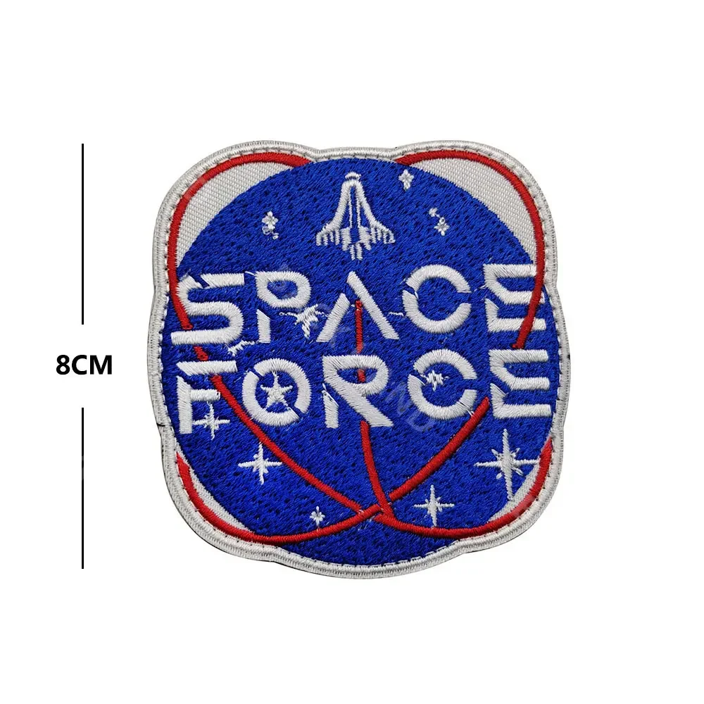 US Space Force Space Logo Embroidered Badge Morale Badge Magic Patches Fabric Decal Military Acessories Embroidery Patches