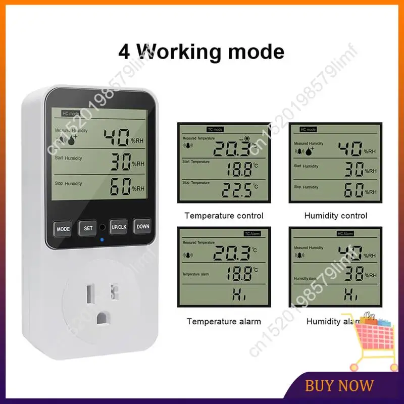 MSOR-Humidity Controller Outlet 16A Direct Output Hygrometer Humidity Control Switch Humidity Sensor 20-95%RH US Plug