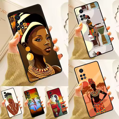 African Woman Art Colorful Modern Case For Samsung Galaxy S24 Plus S23 S20 S21FE Lite S22 Ultra Note 20 S8 S9 S10 Phone Coque
