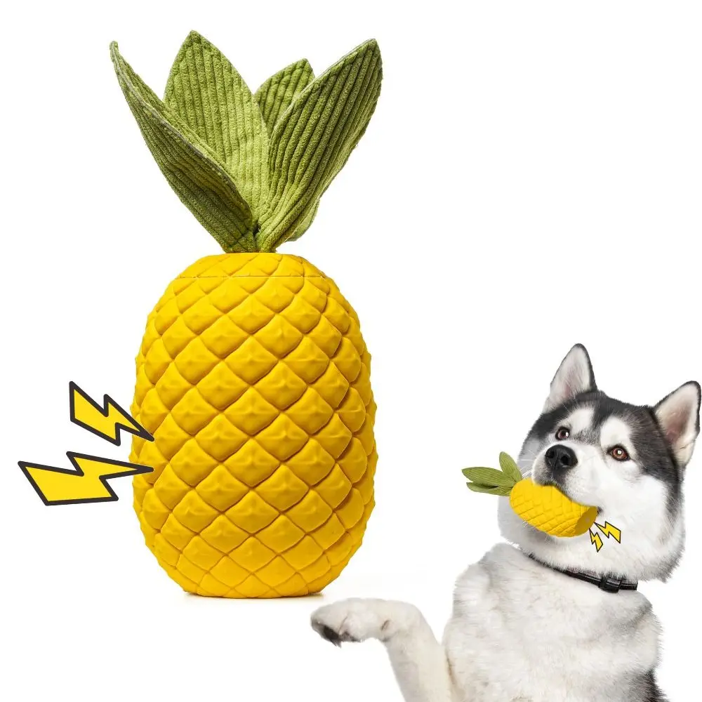 

Funny Bite-resistant Pineapples Dog Puzzle Interactive Yellow Pet Sound Making Wear-resistant Pet Training Grinding Teeth