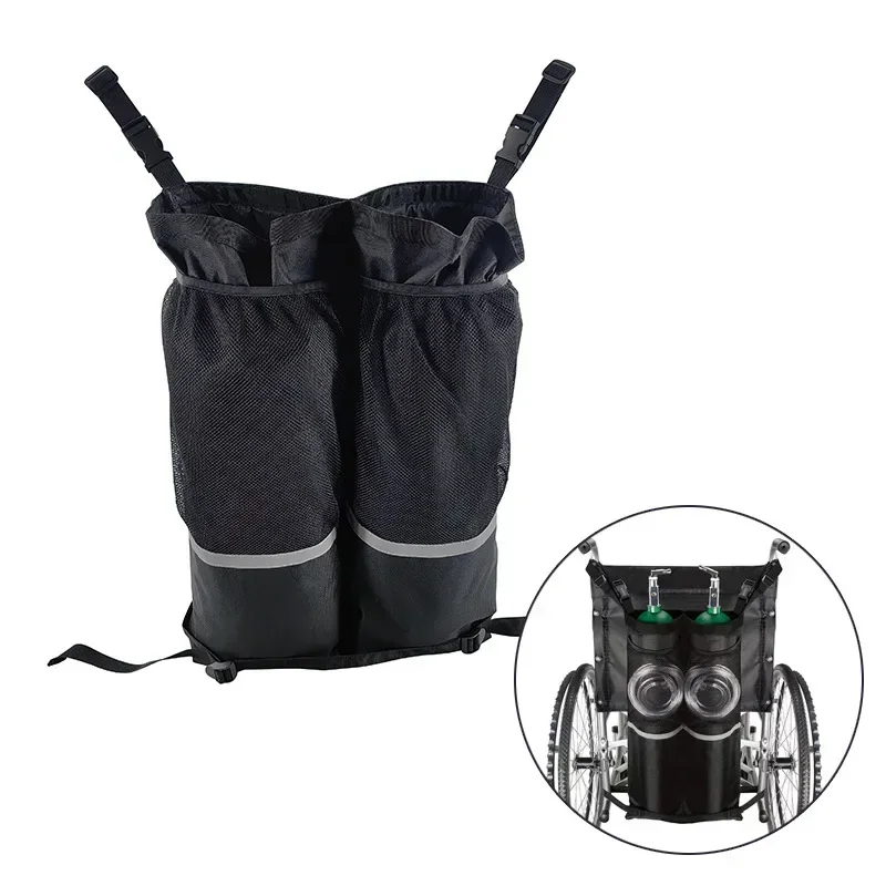 Wheelchair Double Oxygen Tank Holder Oxygen Cylinder Bag Portable Oxygen Cylinder Storage Wheelchair Hanging Bag Double Cylinder