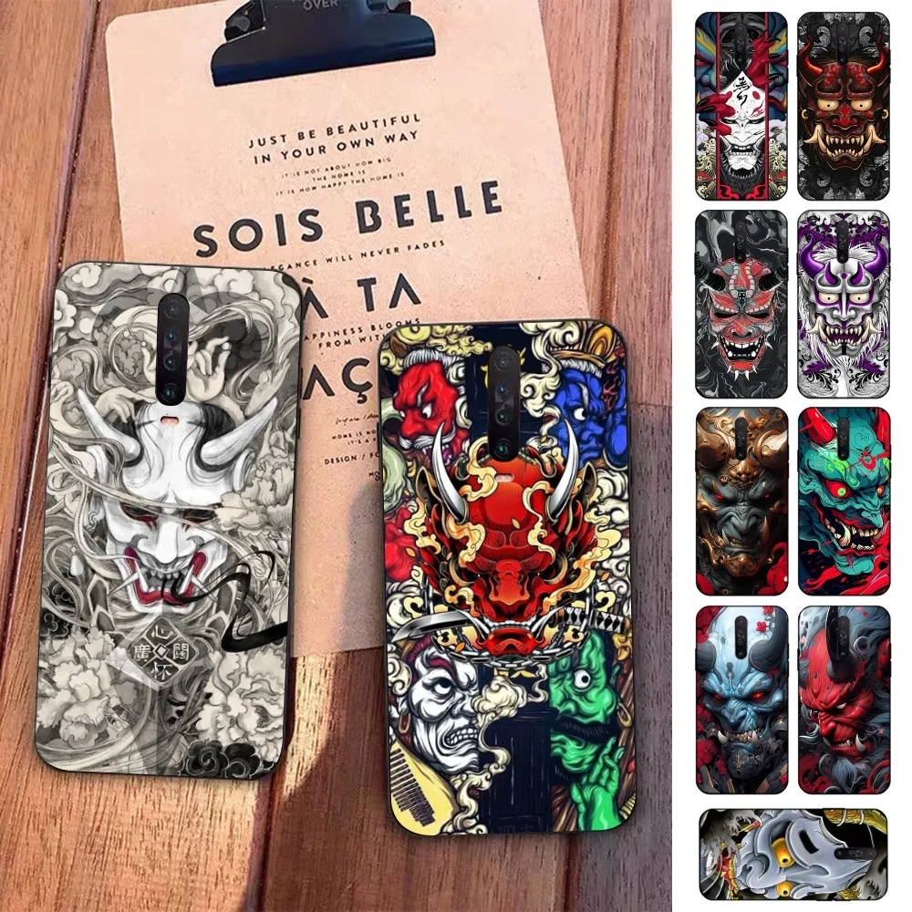 Samurai Oni Mask Phone Case For Redmi 5 6 7 8 9 10 plus pro 6 7 8 9 A GO K20 K30 K40 pro plus F3 Fundas