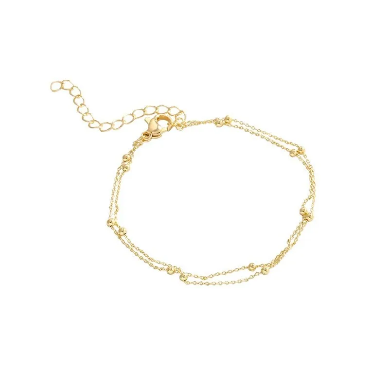 ANENJERY Small Ball Bracelet for Women Vintage Gold Plated Color Cuff Bracelets Women Statement Chain Jewelry Pulsera Wristband image 6