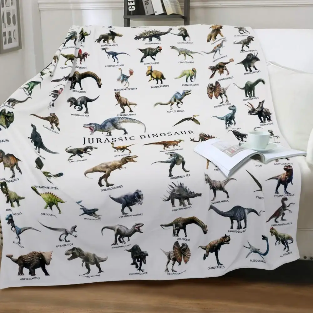 Soft Blanket for Bed Super Soft Flannel Blanket for Kids Adults Dinosaur Alphabet Educational Throw Cozy Sofa Blanket for Travel