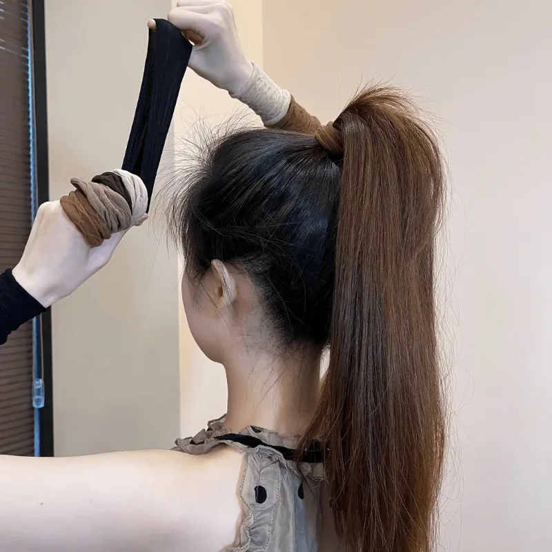 Cinta de goma de ala ancha para atar el cabello, accesorio para el cabello de alta elasticidad y durabilidad, 5 piezas