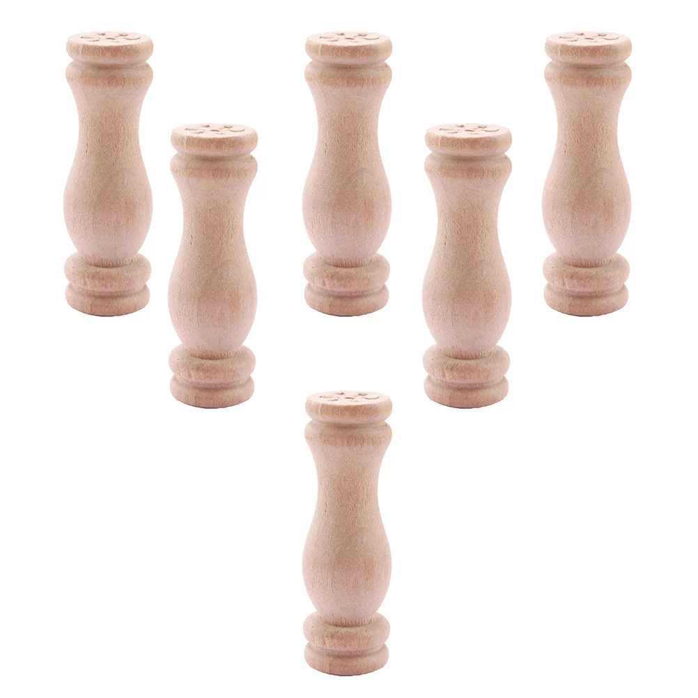 6 Pcs House Wooden Posts Child Toys Photo Prop Tiny Stake Adornment Kids Recognition Model