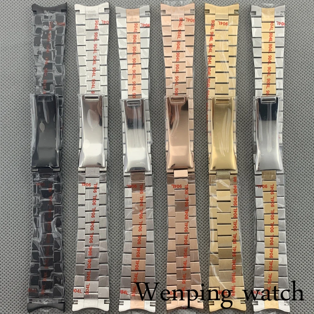 Brand New Original 20mm President Bracelet 904L Stainless Steel Band Folding Buckle Watch Strap Watch Assembly Accessories Parts