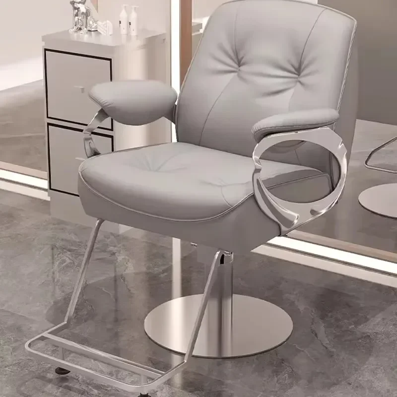 كرسي حلاق ذهبي عتيق جمالي فاخر من الحديد لصالونات التجميل كرسي حلاق تصفيف الشعر أثاث Cadeira De Barbeiro #5