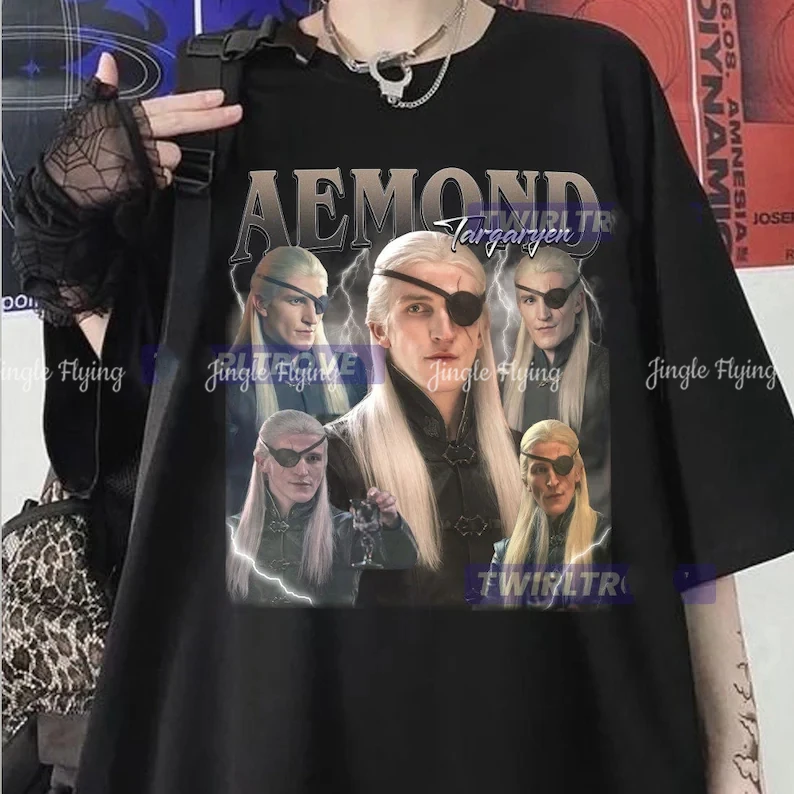 Aemond Targaryen Shirt Retro Bootleg Tshirt 90s Rap Tee Ewan Mitchell Fans Gift