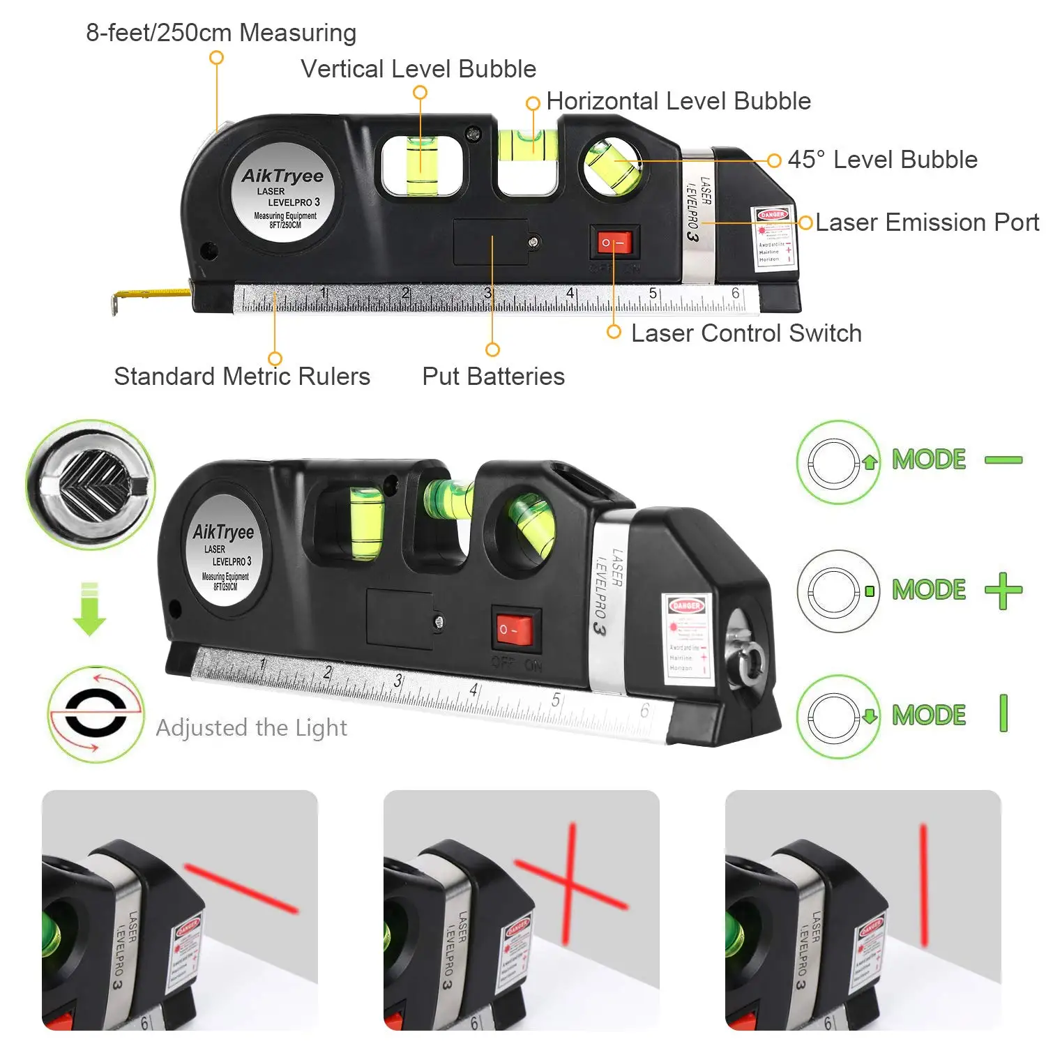 1Pc New Style Multifunction 4 in1 Infrared Laser Level Cross Line Laser Tape Measurment Multipurpose Hand Tool With Tripod