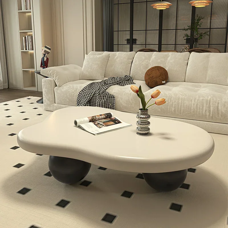 

Minimalist Irregular Coffee Table European Modern White Nordic Coffee Table Designer Unique Tavolini Da Salotto Room Furniture