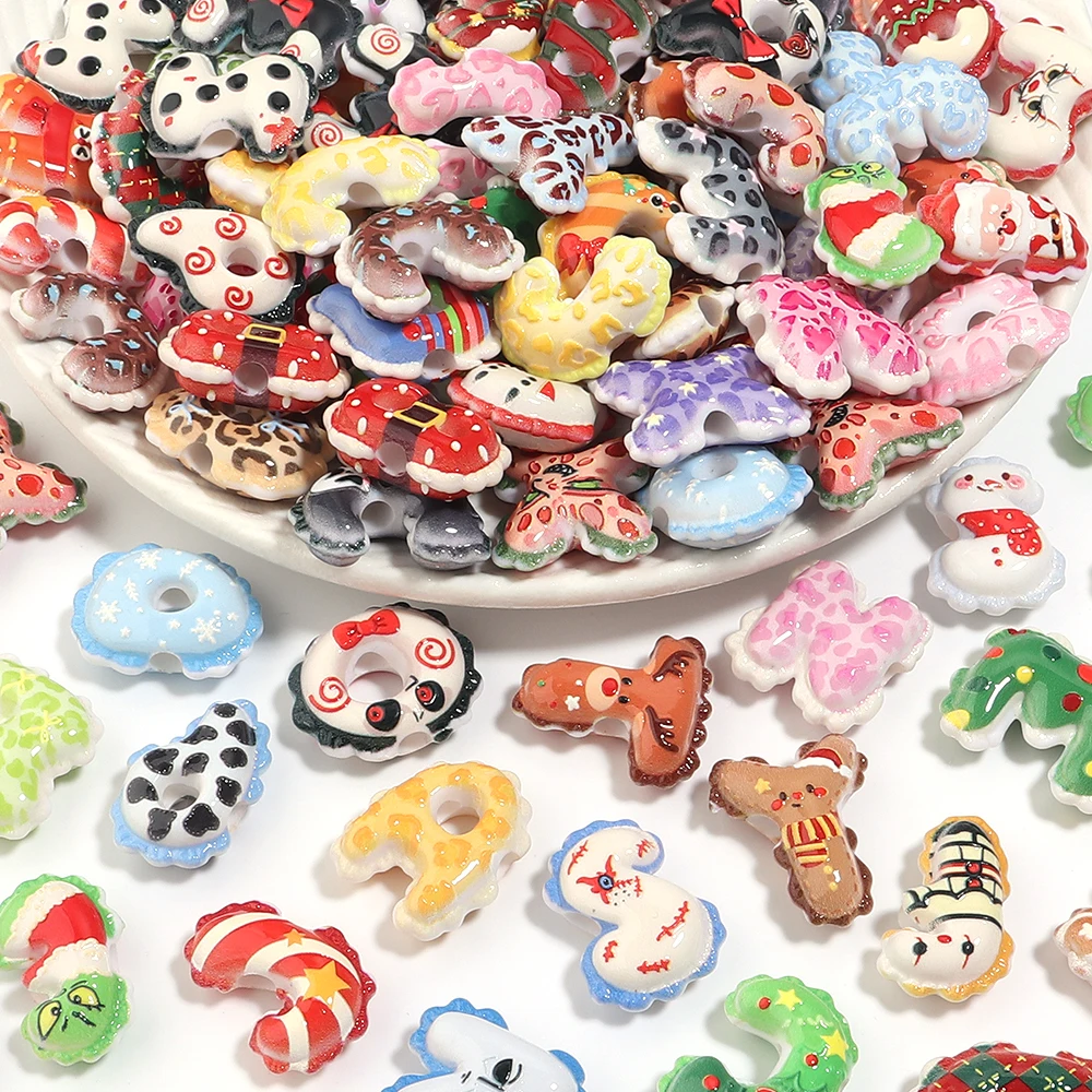10pcs Multicolor Balloon Wavy Edge Acrylic Beads Loose Letter Bead for DIY Handcraft Accessories Early Education Materials
