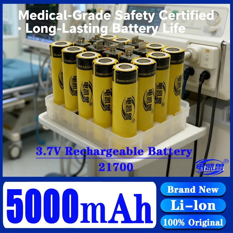 Baterie DIANKAISHOU Zbrusu nová 21700 3,7V 5000mAh lithium-iontová pro světlomety + špičatý hrot, třída A - náhled 4