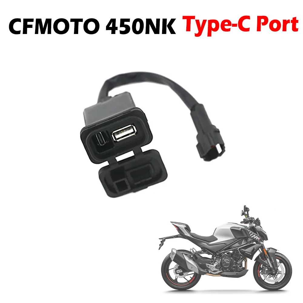 Untuk 2023 CFMOTO 450SS 450SR 450NK asli dimodifikasi konektor pulsa USB soket daya tahan air