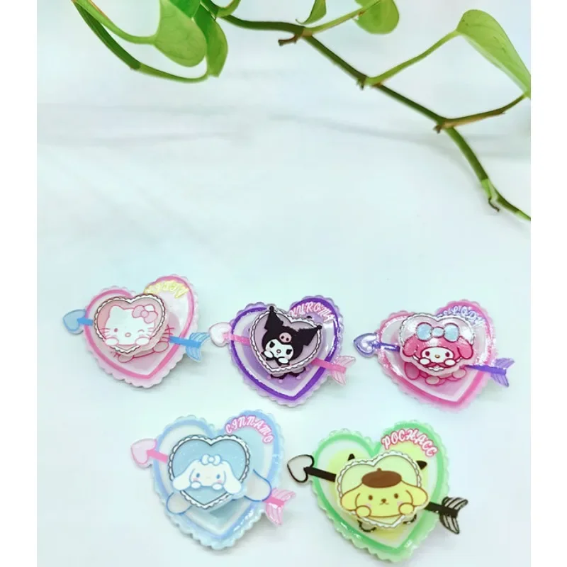 

Sanrio Kuromi Latest Hairpins Anime Figures Hello Kitty My Melody Pochacco Rotatable Windmill Design Hairpin Girl Birthday Gifts