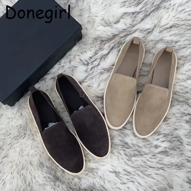 Donegirl 2023 New Women Fashion Spring Summer Leather Solid Casual Comfort Loafer Shoes Thick Sole Flat Shoes Female Versatile