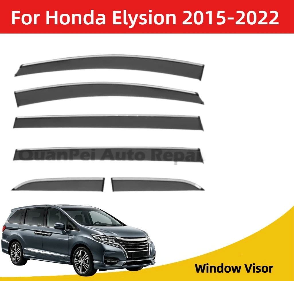 For Honda Elysion 2015-2022 6PCS Wind Deflector Window Visor Car Styling Exterior Upgrade Parts
