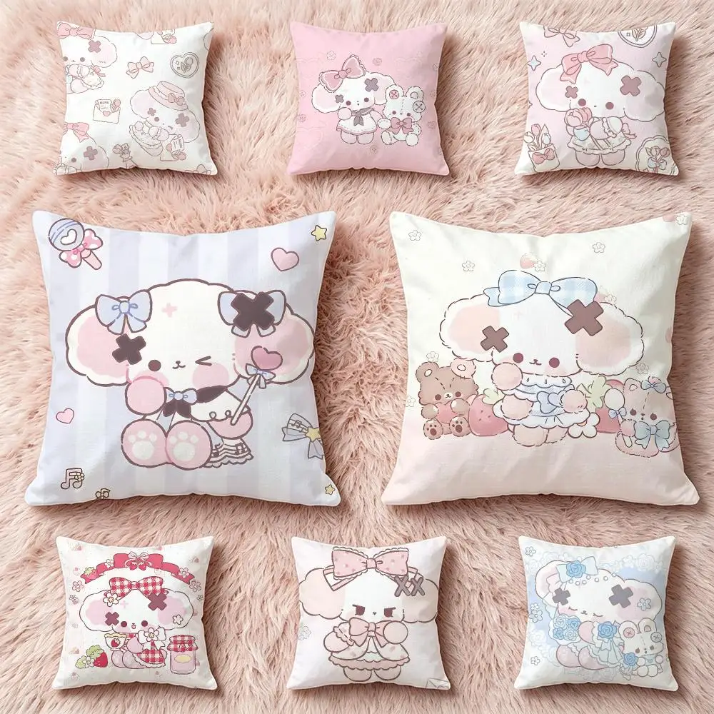 nonomochi Cushion Cover Pillow Multi‑size Short Plush Pillow Cute Simple Style For Living Room Bedroom Birthday Gift