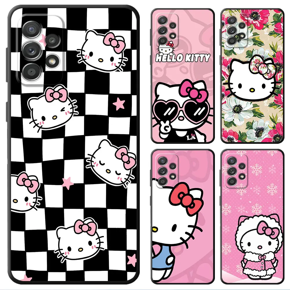 Sanrio Kuromi Hello Kitty Phone Case for Samsung Galaxy A03 Core A02s A04e A01 A54 A13 A03s A05s A52 A12 A04s A14 Cover