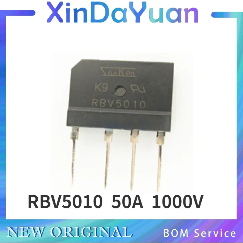 

10 шт. RBV5010 50A 1000 В выпрямительный мост, одноплатная машина для обслуживания, часто используемые аксессуары
