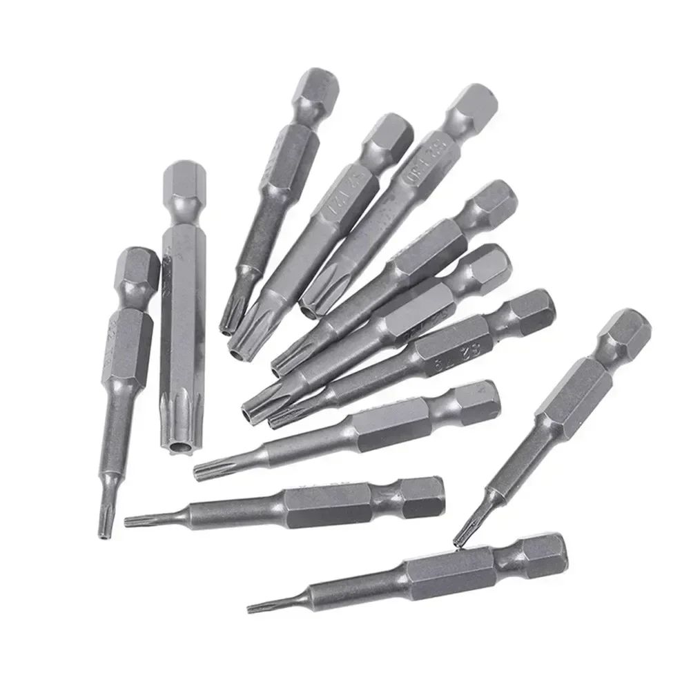 Легированная сталь, длина 50 мм, отвертка Torx, 1/4 дюйма, шестигранная ручка T5-T40, набор отверток с магнитным наконечником, сверло, ручные инструменты