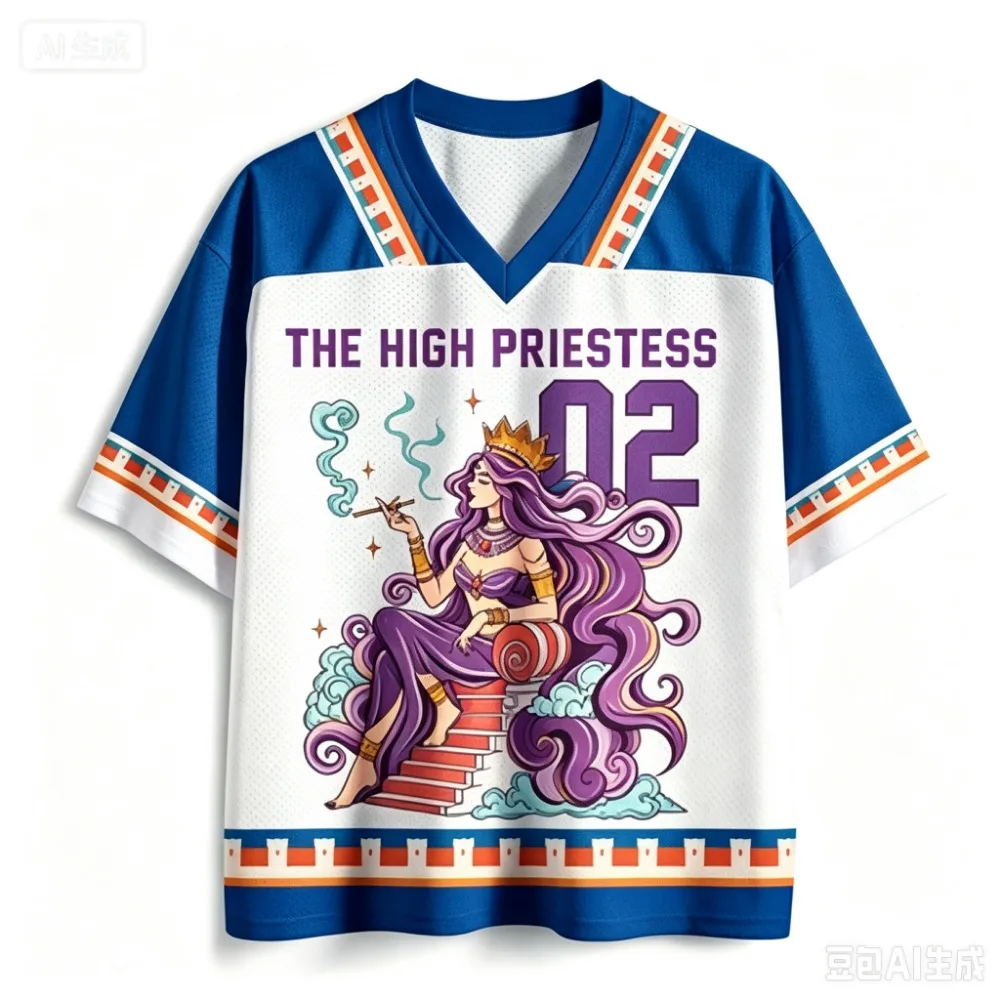 Harajuku Female Priestess Illustration 3D Print Sport Quickdry Breath Men V-neckT-Shirt Outdoor Street Casual Parent-Child Cloth
