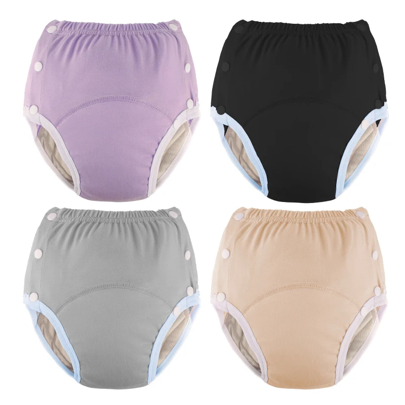 AIO Cotton Snap Button pull-up Diaper Pants Easy to wear Washable Cloth Diaper for Patients Elderly Men  Women Incontinence Pant