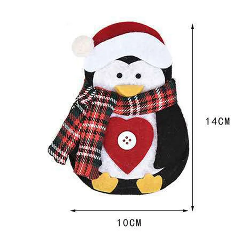 AB09-9Pcs Messer Gabel Besteck Tasche Set Weihnachten Utensil Halter Geschirr Halter Für Weihnachten Nette Santa-Schneemann Dekor