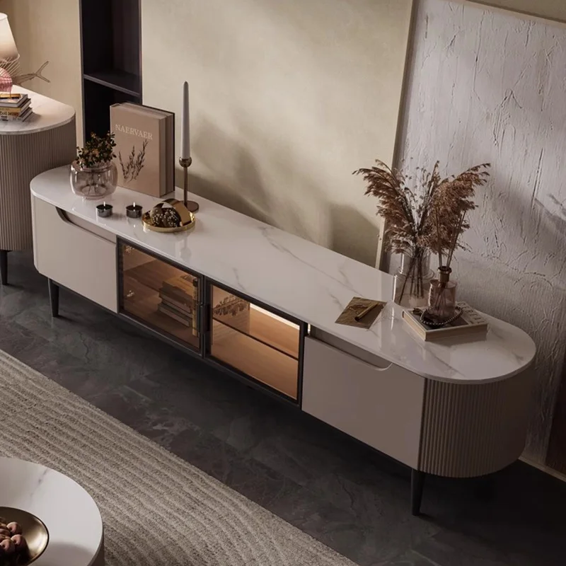 

Cabinets Modern Tv Stands Living Room Console Display Luxury Tv Table Mid Century Nordic Aesthetic Muebles Italian Furniture