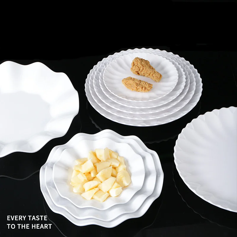 Melamine Plastic Fall-proof Dish Commercial Lace Plate Restaurant Tableware