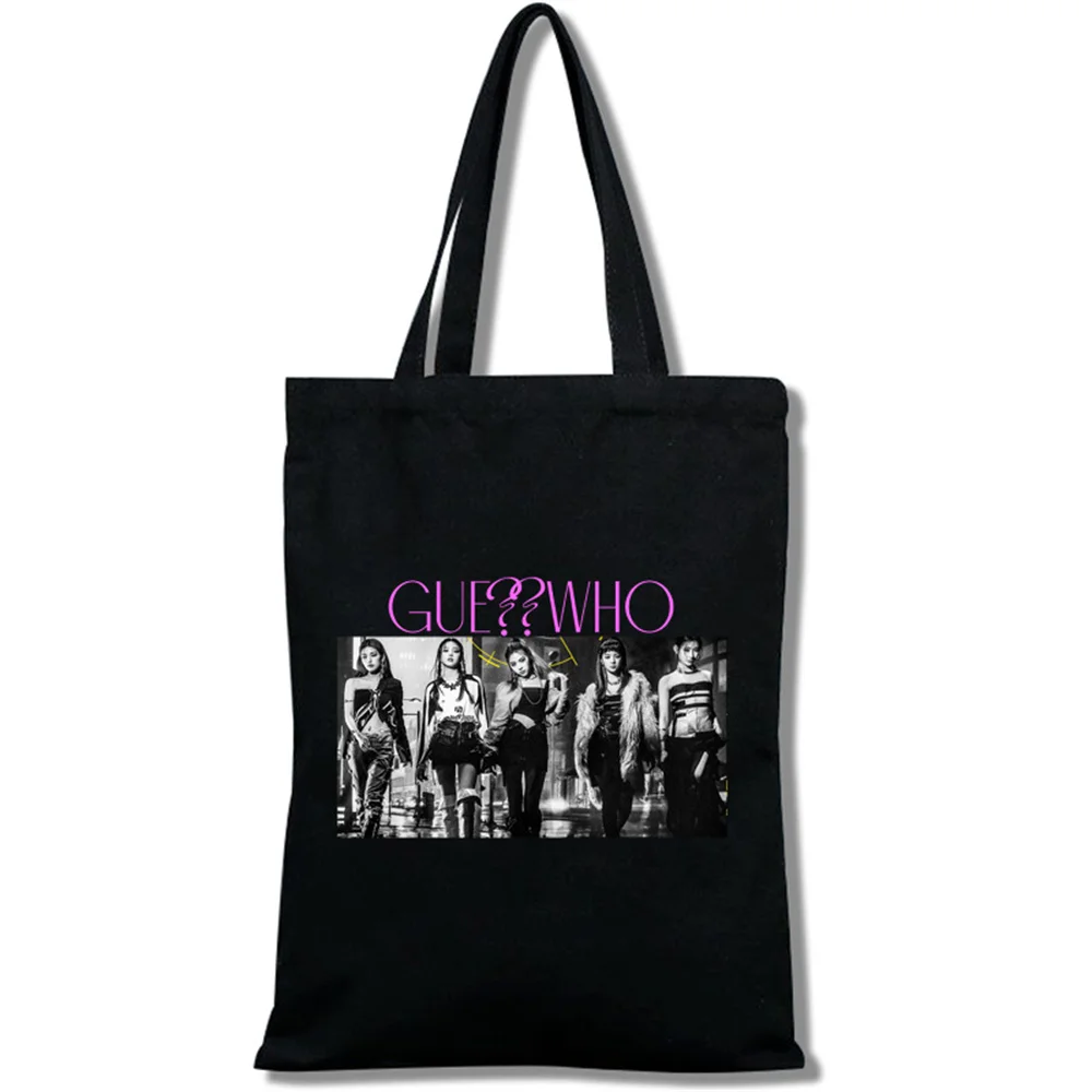 Kpop ITZY New Albums Minimalist Designer Canvas Bag Yeji Lia Ryuji Chaeryeong Yuna Concert Support Handbags  Shopping Bag