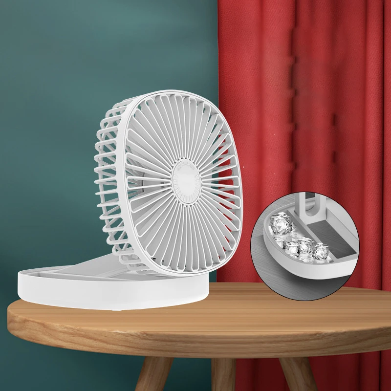Sommer Desktop Wandbehang Mini-Lüfter wiederauf ladbare faltbare elektrische Lüfter USB-Aroma therapie kleinen Lüfter Großhandel mit Nachtlicht