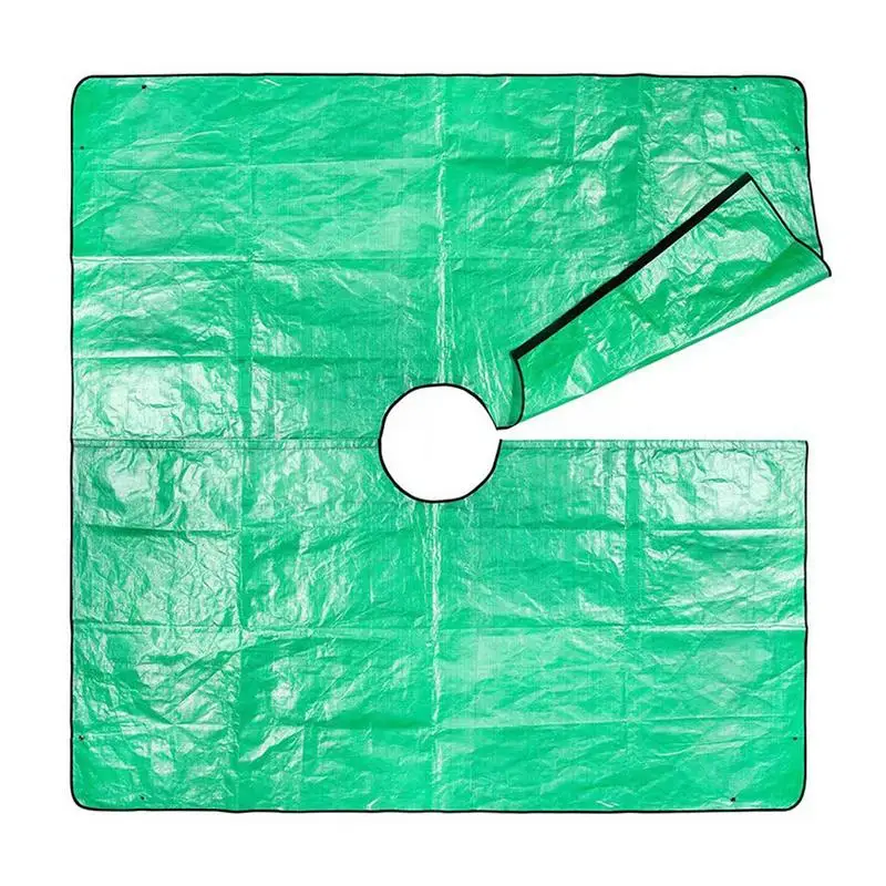 Leaves Yard Tarp Heavy Duty Yard Waste Tarp With 23.6in Holes Multi-purpose Outdoor Leaf Hauler Pruning Tarpaulin Reusable Tarp