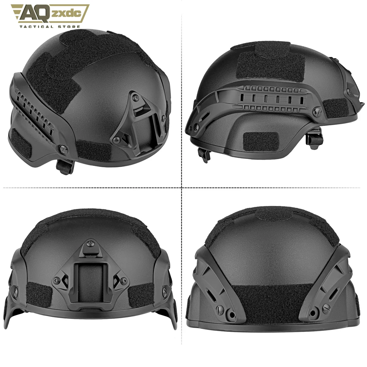 AQzxdc Conjunto de casco táctico, máscara de airsoft, máscara de pasamontañas elástica de malla, gafas antivaho para airsoft, protección táctica de cara completa - imagen 2