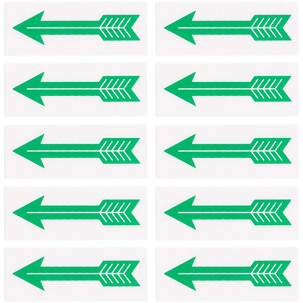 

10pcs Directional Arrow Stickers Green Adhesive Decals Floor Marking Oil Resistant Tear Resistant Strong Stickiness For Road