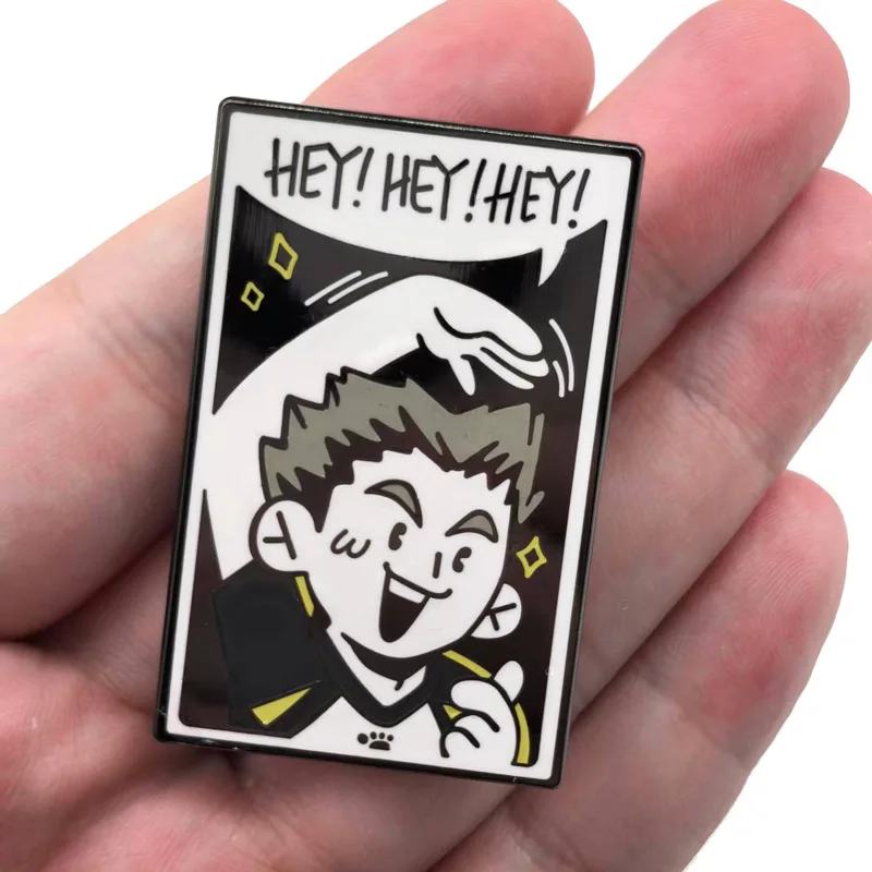 Anime Haikyuu!! Metal Badge Kuroo Tetsurou Bokuto Kotaro Pins Manga Brooches for Bag Backpack Clothing Lapel ACG Decor Cosplay