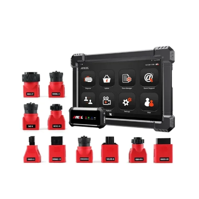X7 High-Definition OBD2 Truck Diagnostic Scanner, Full-System Code Reader, ABS, Oil Reset, SAS, DPF, 24V Heavy-Duty Tool
