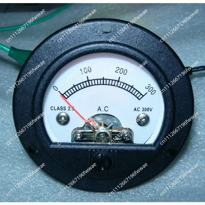 For S52 Vintage Round Voltmeter – 220V-300V AC Analog Gauge | Black Pointer, Yellow Backlight for DIY Audio/Rack Panels