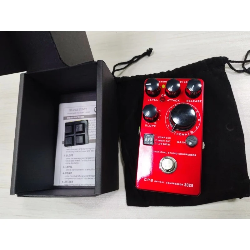 2025 Version Wine Red CPB Optical Compressor, Multi-function Studio Compressor Effect Pedal for Guitar & Bass