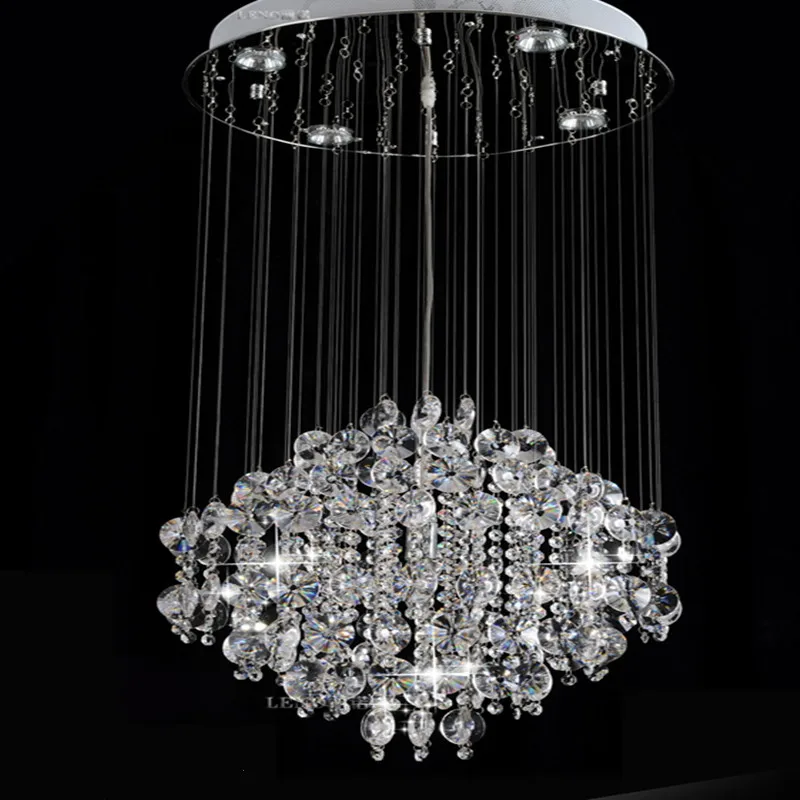 Crystal Celling Lights restaurant lamp modern suction hanging round dual-use sitting room luxury villa the lamps and lanterns