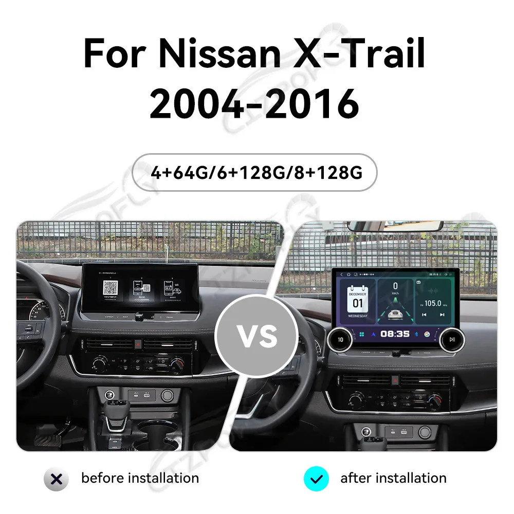 11.5 Inch Car Stereo for Nissan X-Trail 2021–2026, Wireless Carplay & Android Auto GPS Navigation Touchscreen Radio