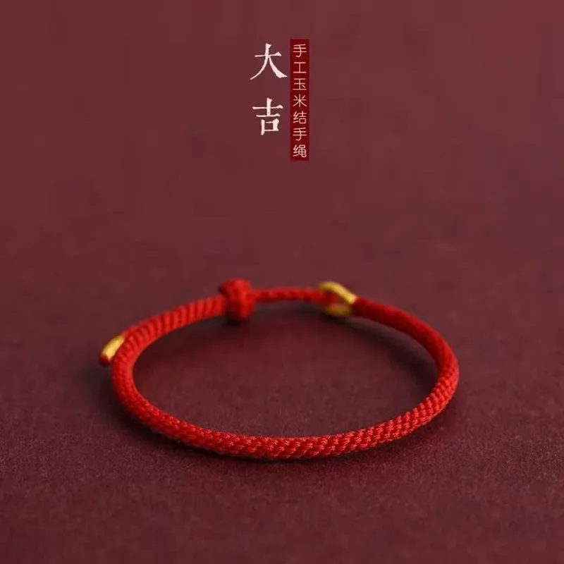 Handmade Red Rope Lucky Knot Bracelet Thread Rope Bangle Women Lovers' DIY Best Friends Friendship Bracelet Size Adjustable