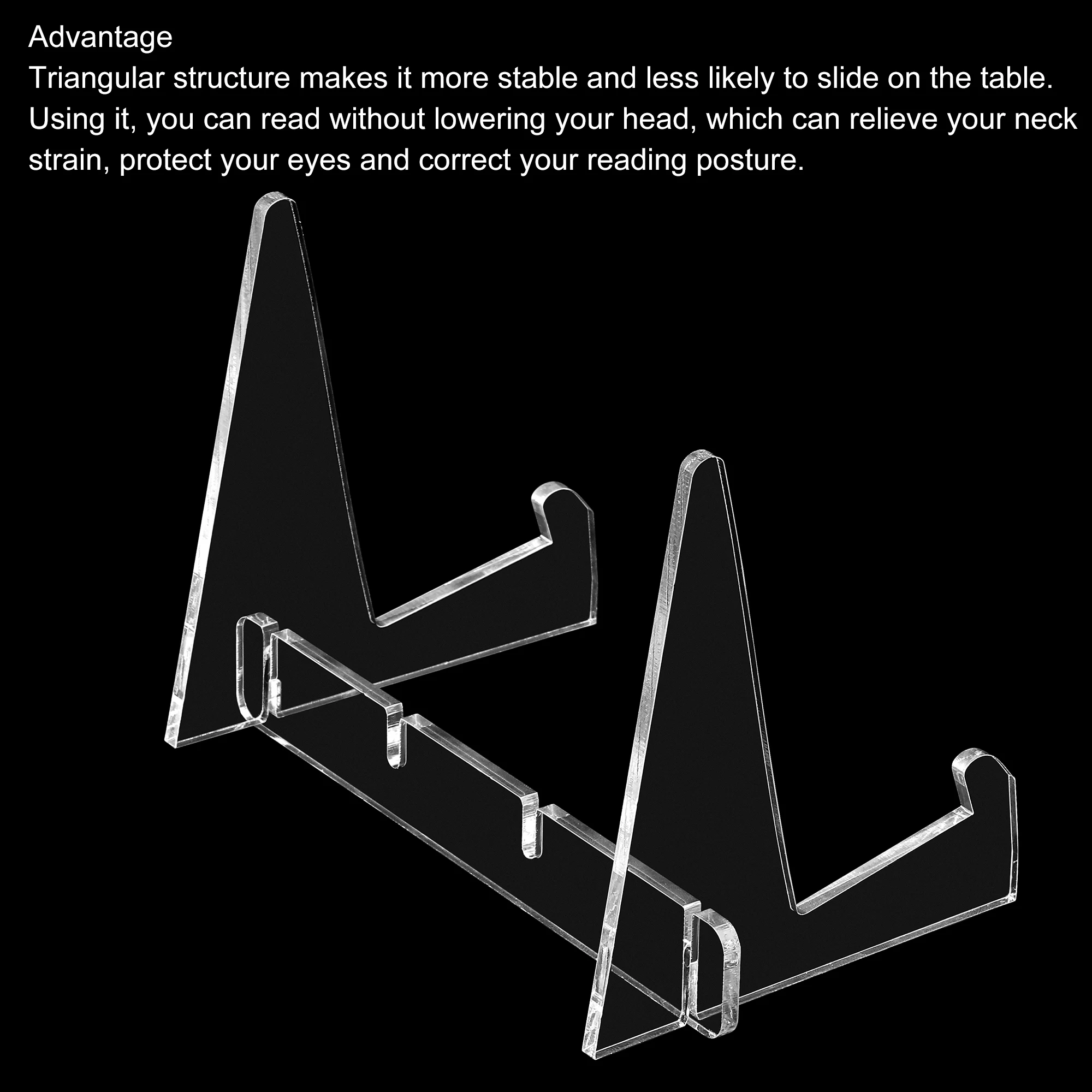1Pcs Clear Acrylic Display Stand Holder 114mm Height Book Stand Acrylic Detachable Desktop Book Display Holder for Reading Rack