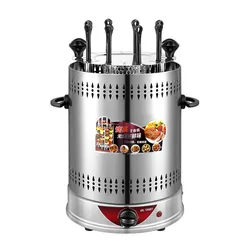 Electric Smokeless Vertical BBQ Grill Making Machine Meat Rotary Kebab Skewer Machine