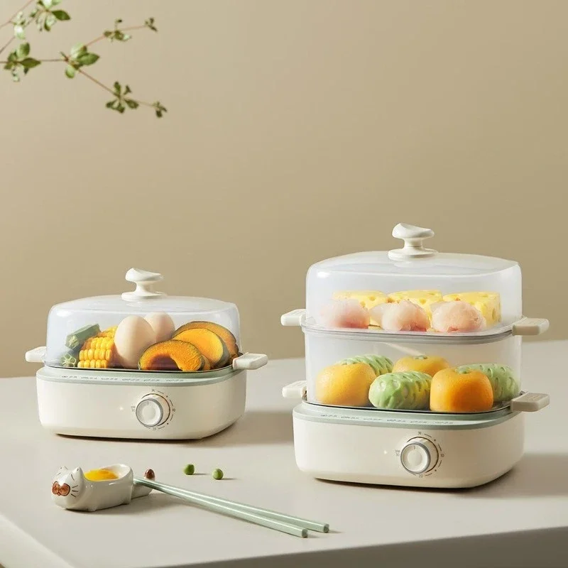Egg Steamer Double Layer Timed Dormitory Household Multifunctional Egg Cooker Breakfast Electric Steamer